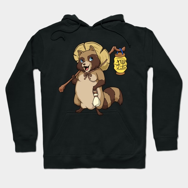 Japanese Yokai figure Tanuki Hoodie by Modern Medieval Design